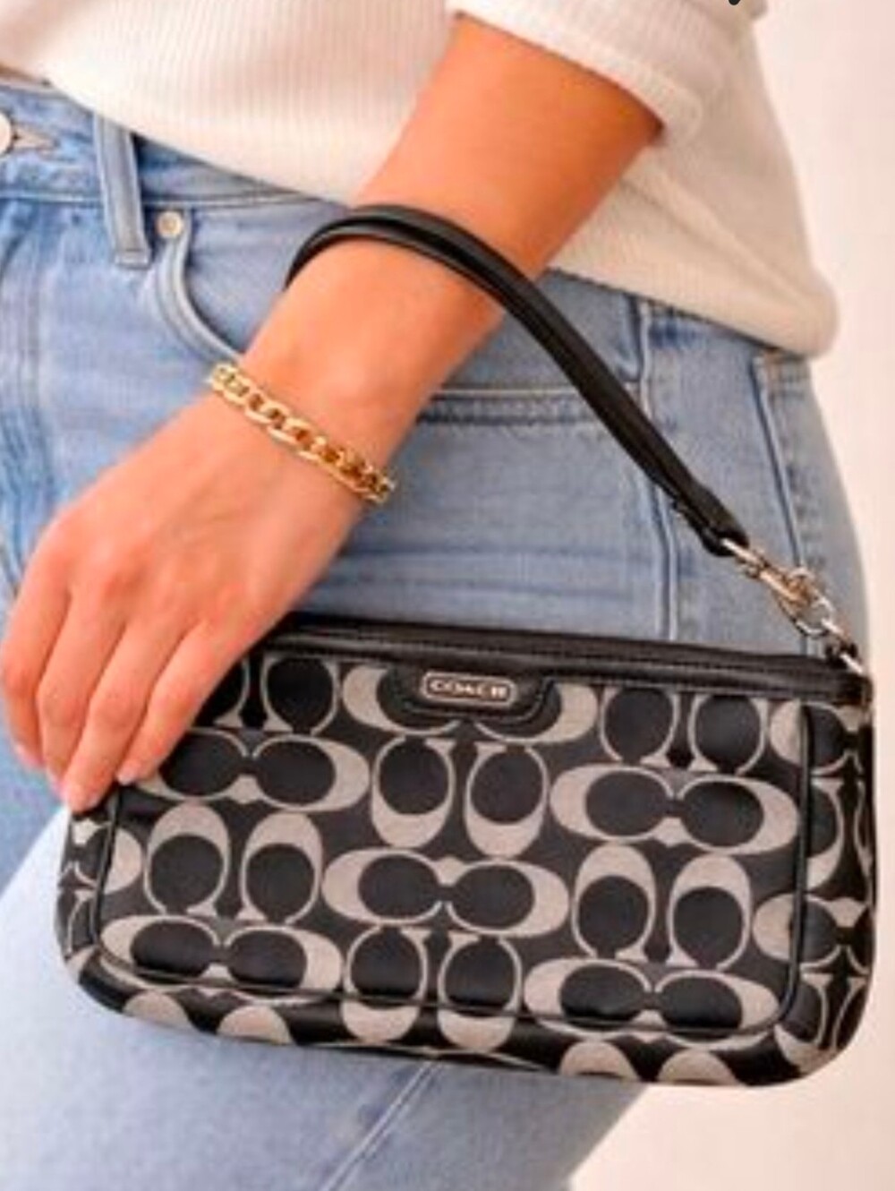 Coach Signature C Print Demi Wristlet